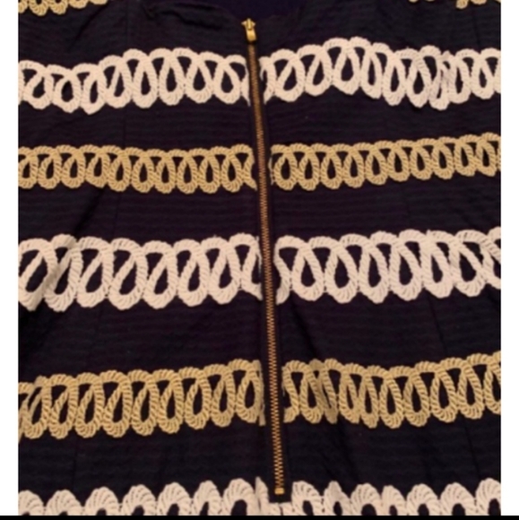 Navy Nautical Cambrey Dress - Picture 5 of 7